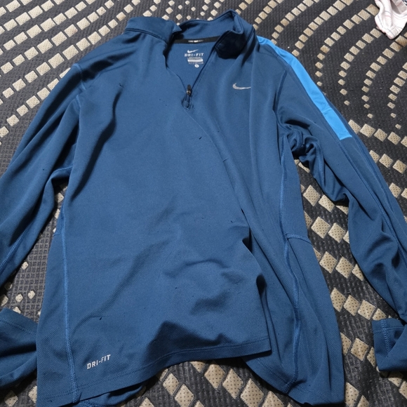 Nike Men’s Dri-Fit 1/4 Zip Long Sleeve Training Top – Blue (Large) - Picture 1 of 3